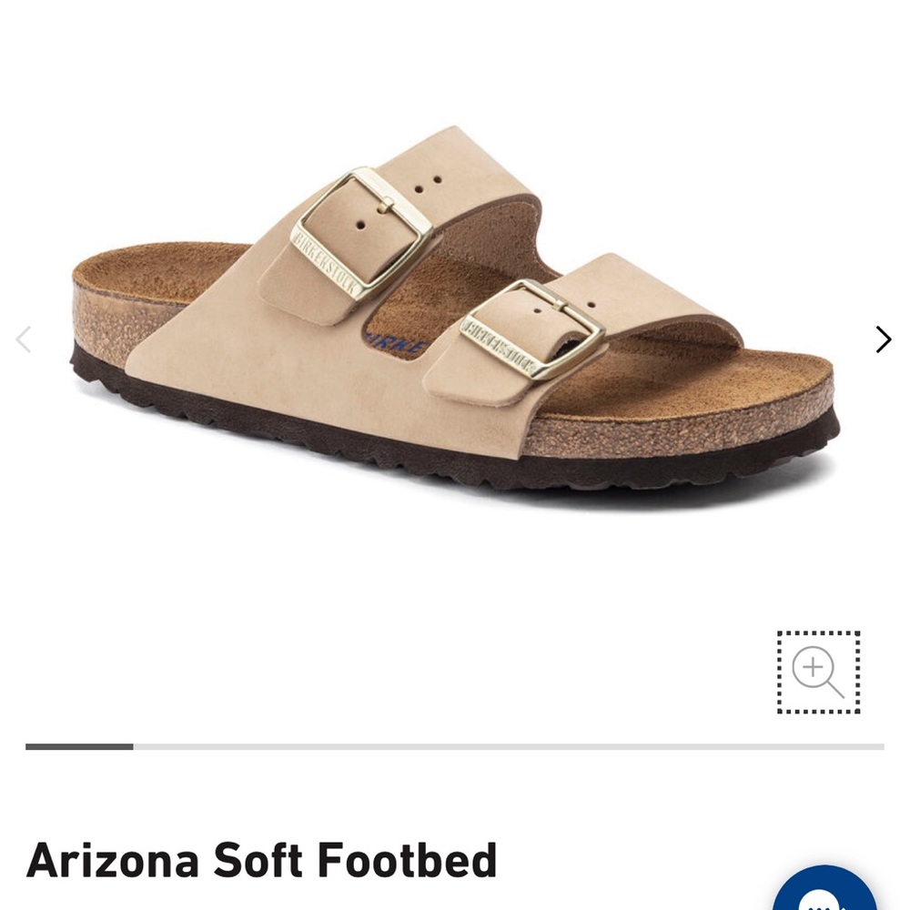 NEW IN BOX - Arizona Birkenstocks in Sandcastle w gold buckle - size 39